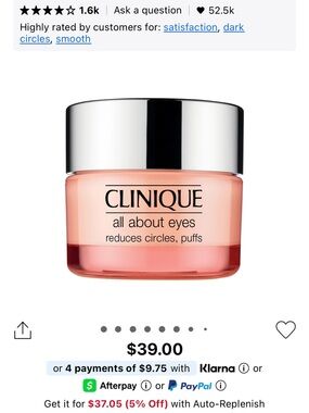 Clinique All About Eyes Eye Cream 0.5oz